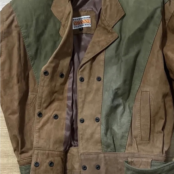 Vintage Omanni Suede Leather Bomber Jacket Womens Small Brown - Picture 5 of 6